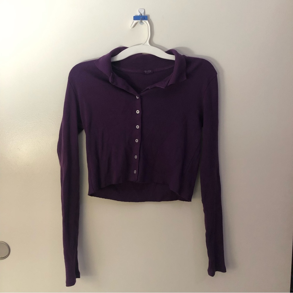 dark purple polo long sleeve